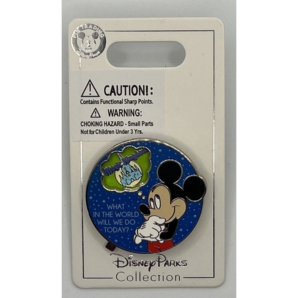 Disney Parks Collection Mickey Mouse Metal Pin Globe WDW Parks Spinner